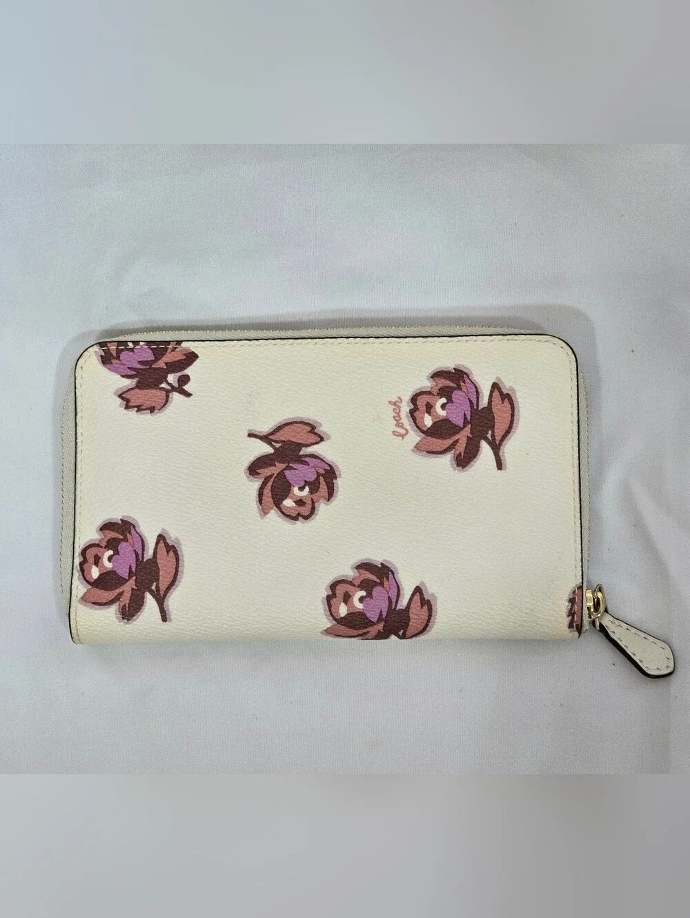 Coach Floral Accordian Zip Wallet